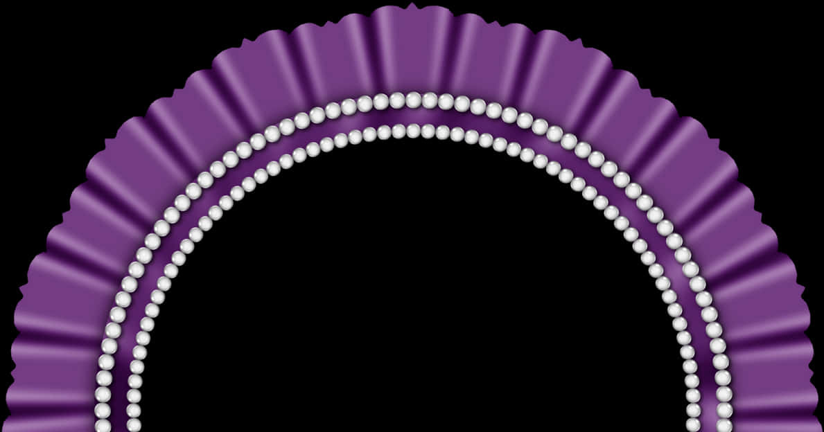 Purple Round Framewith Pearls PNG Image