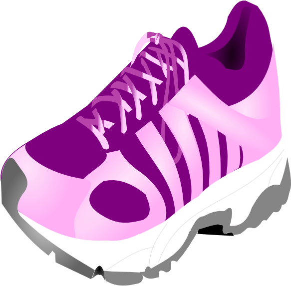 Purple Running Shoe Illustration PNG Image