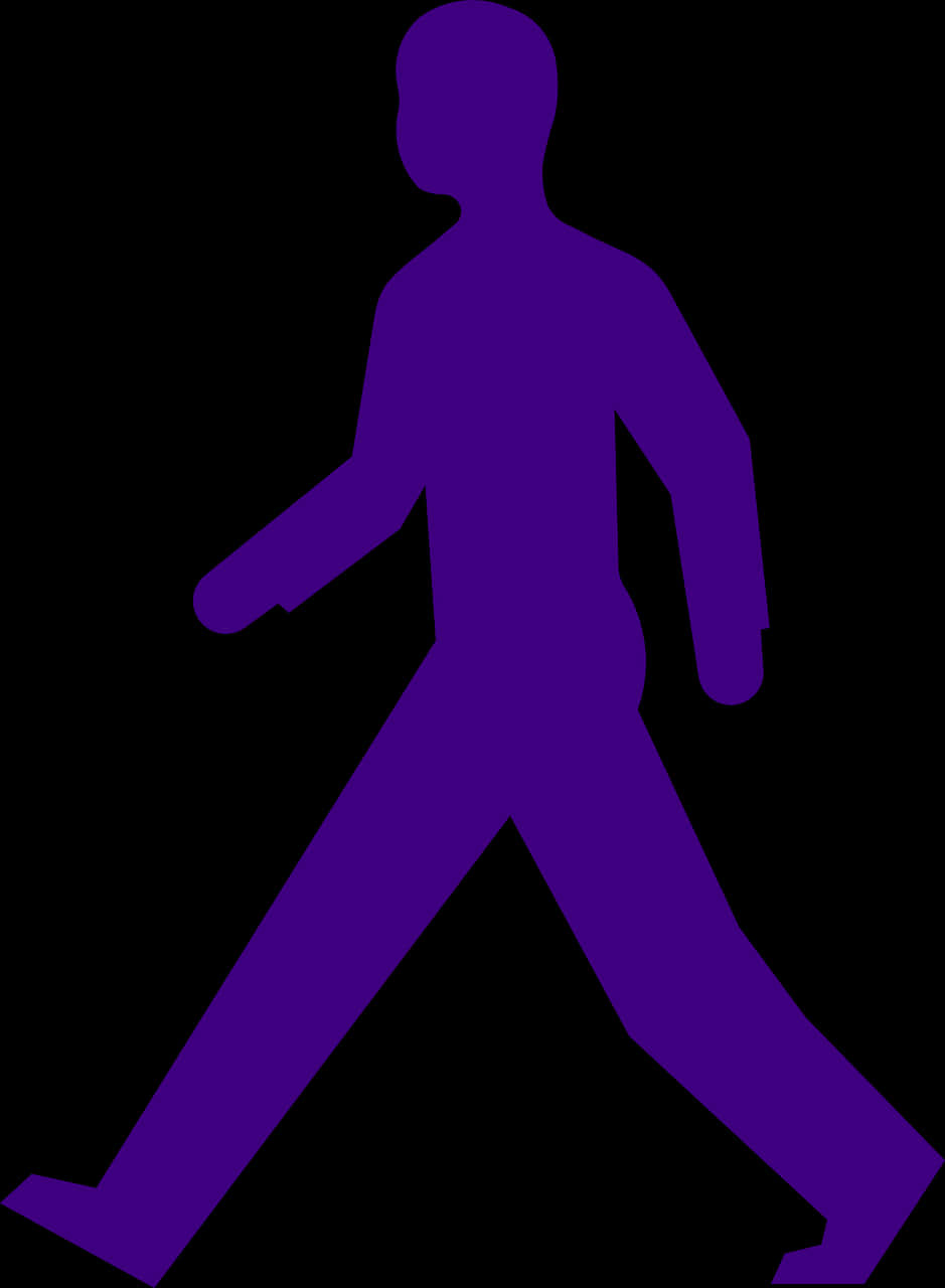 Purple Silhouette Person Walking PNG Image