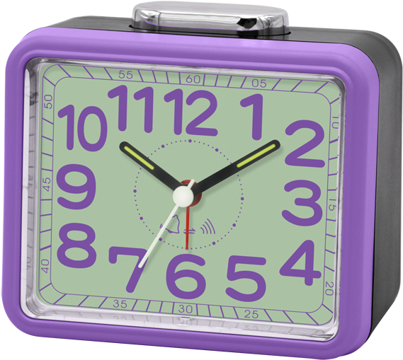 Purple Square Alarm Clock PNG Image