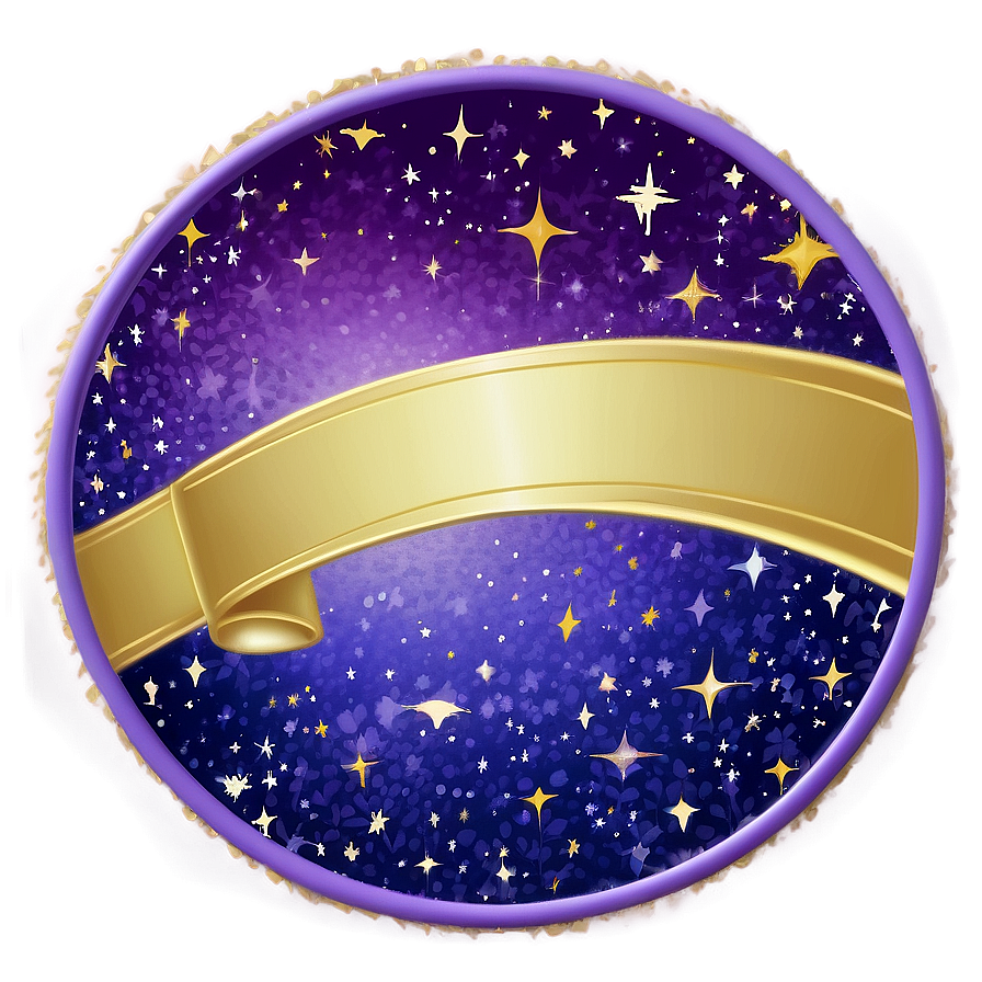 Purple Starry Night Border Png Yuq PNG Image