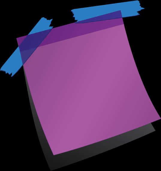 Purple Sticky Notewith Blue Tape PNG Image