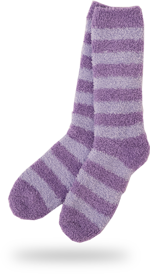 Purple Striped Fluffy Socks PNG Image