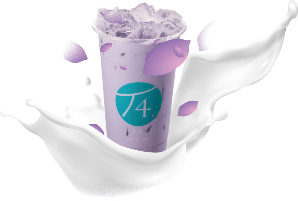 Purple Taro Milk Tea Splash PNG Image