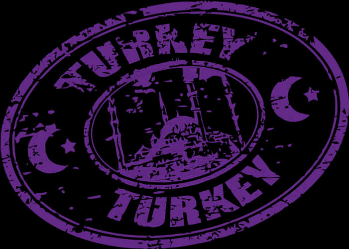 Purple Turkey Travel Stamp PNG Image