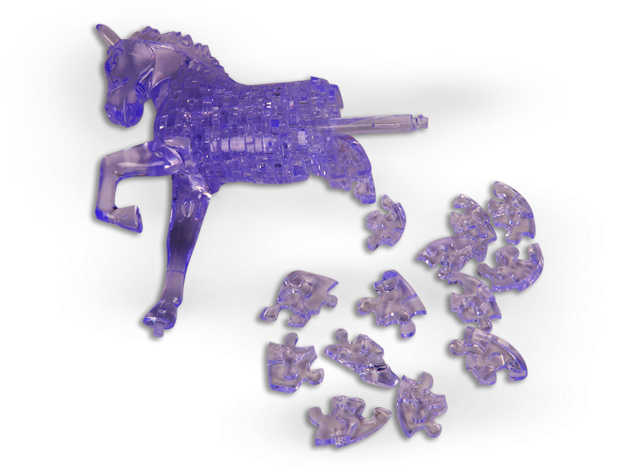 Purple Unicorn Puzzle3 D Render PNG Image