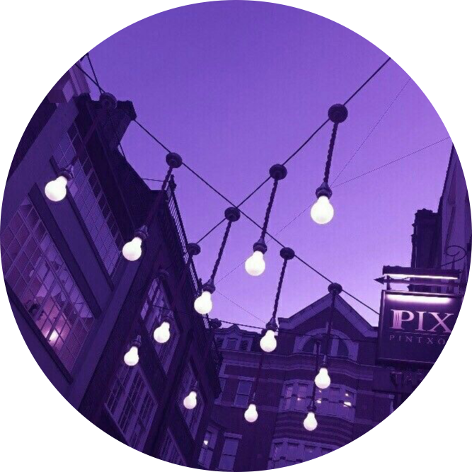 Purple Urban Lights Circle PNG Image