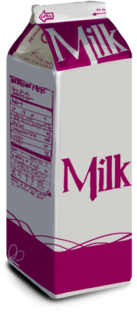 Purple White Milk Carton PNG Image