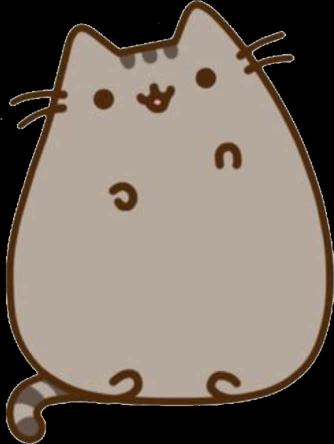 Pusheen_ Cat_ Cartoon_ Character PNG Image