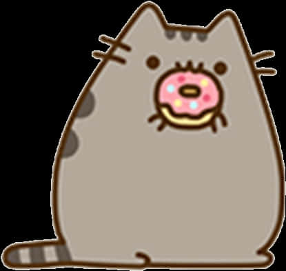 Pusheen_with_ Donut.png PNG Image