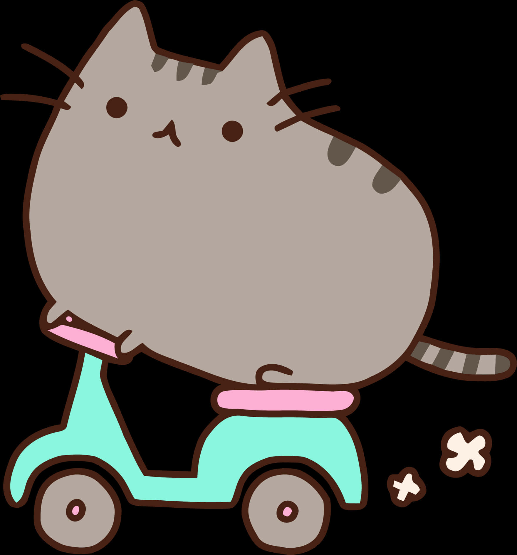 Pusheenon Scooter PNG Image