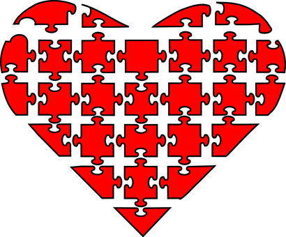 Puzzle Heart Graphic PNG Image