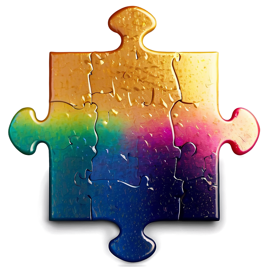 Puzzle Piece With Glitter Png Xlh PNG Image