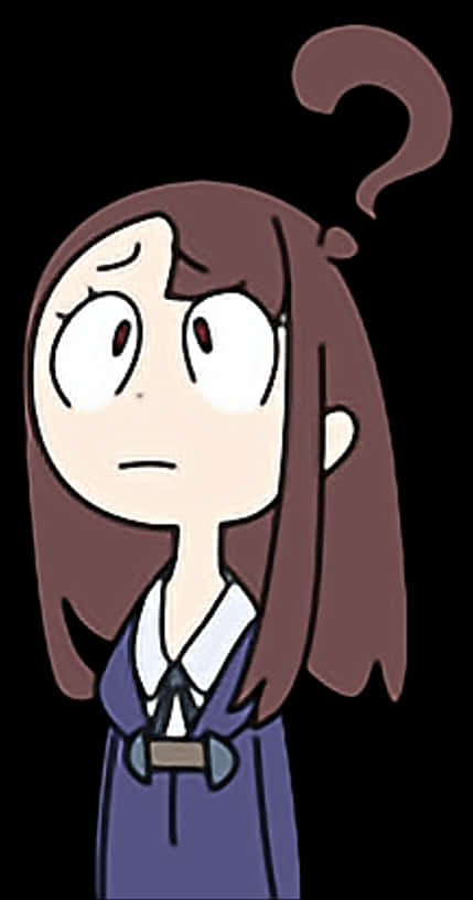 Puzzled_ Anime_ Girl_with_ Question_ Mark PNG Image