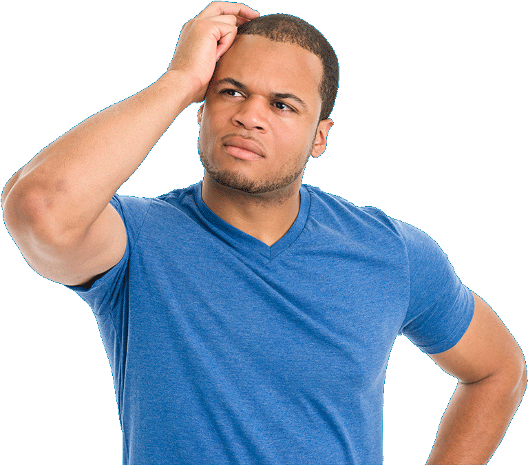 Puzzled Man Scratching Head PNG Image