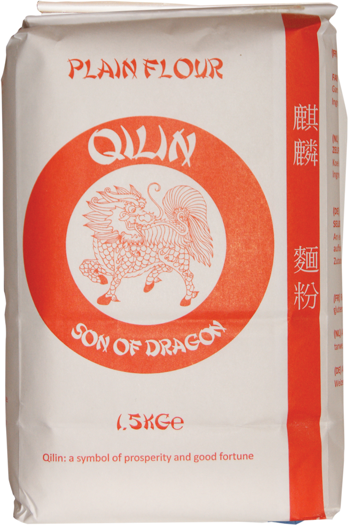 Qilin Brand Plain Flour Package PNG Image