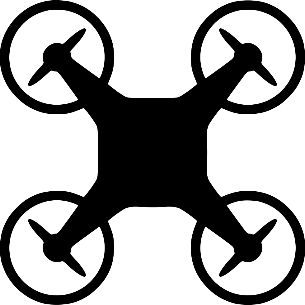 Quadcopter Drone Silhouette PNG Image