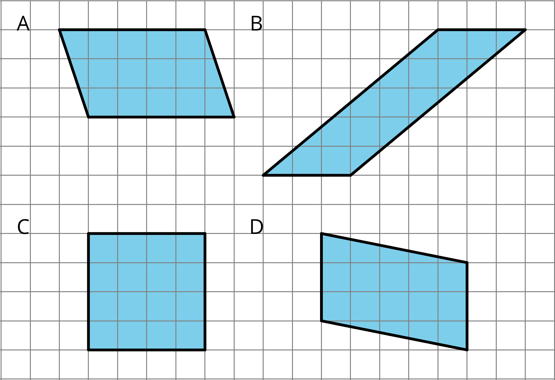 Quadrilateralson Graph Paper PNG Image