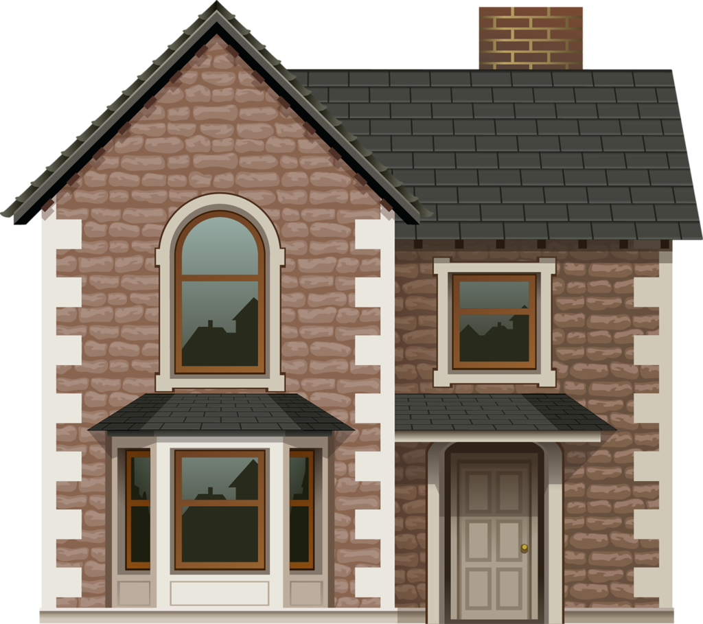 Quaint Brick House Illustration PNG Image