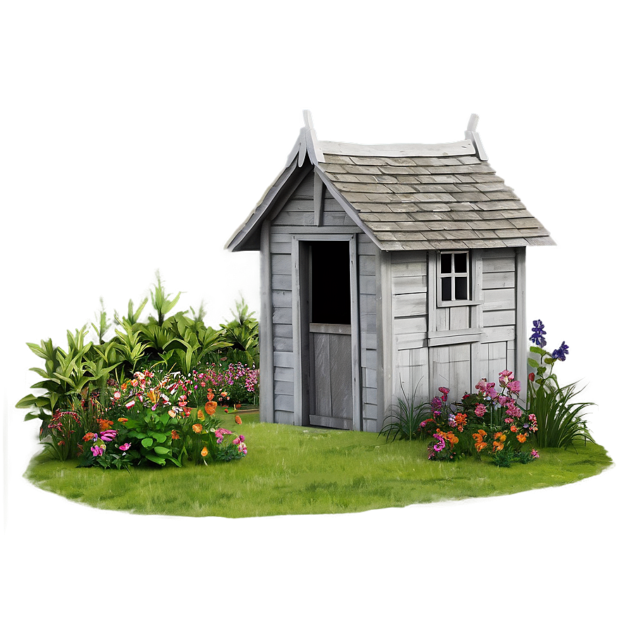 Quaint Garden Outhouse Png 06262024 PNG Image