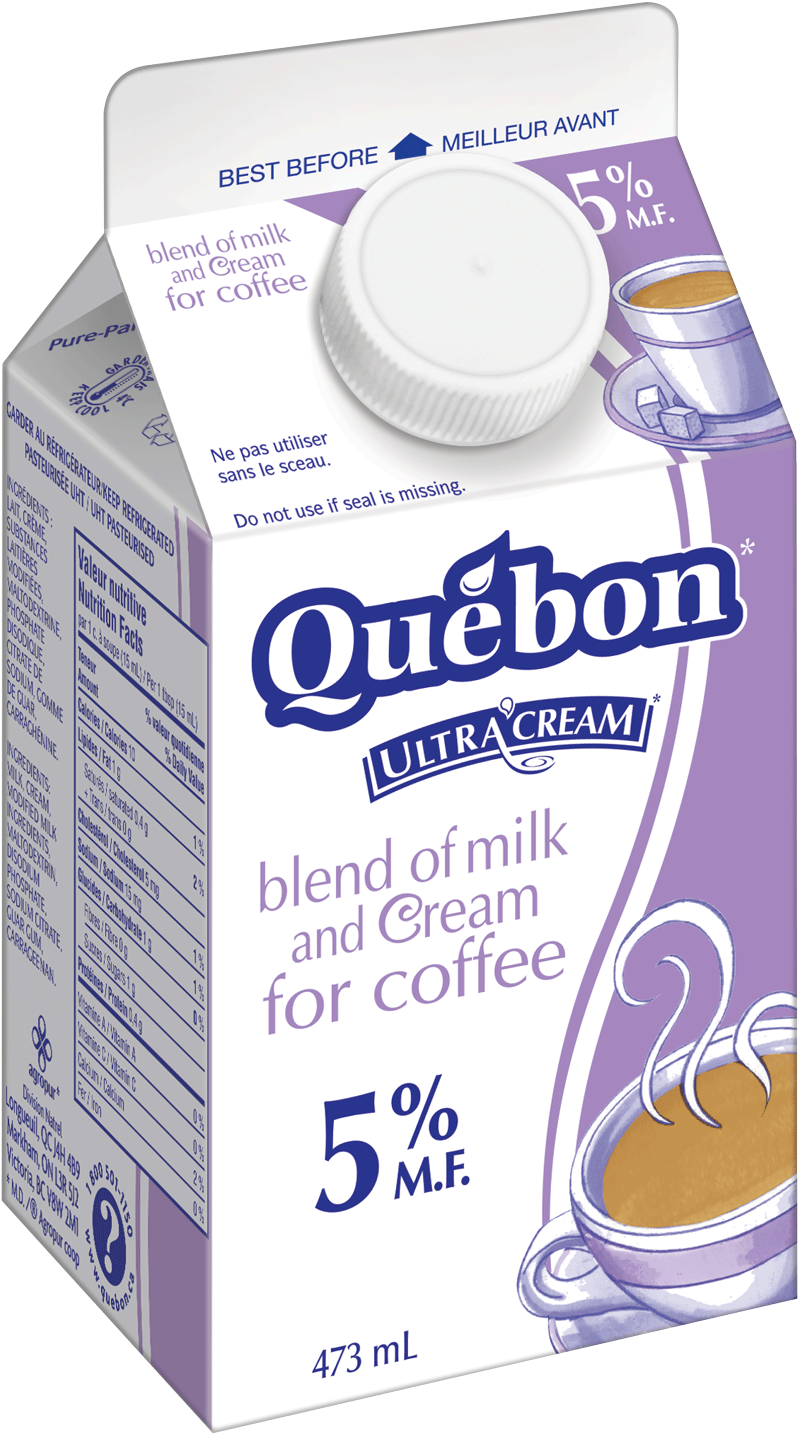 Quebon Ultra Cream Milk Carton PNG Image