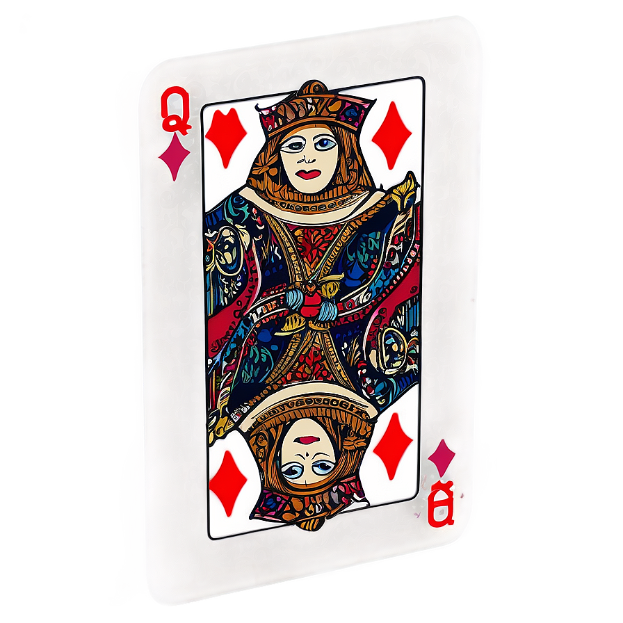 Queen Of Diamonds Playing Card Png Lir PNG Image