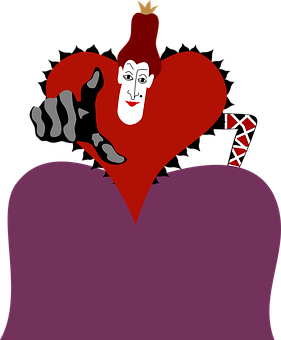 Queenof Hearts Animated Character PNG Image