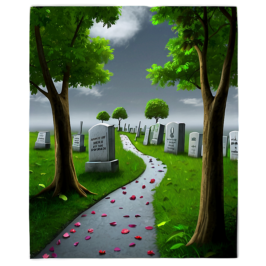 Quiet Cemetery Path Png Eky PNG Image