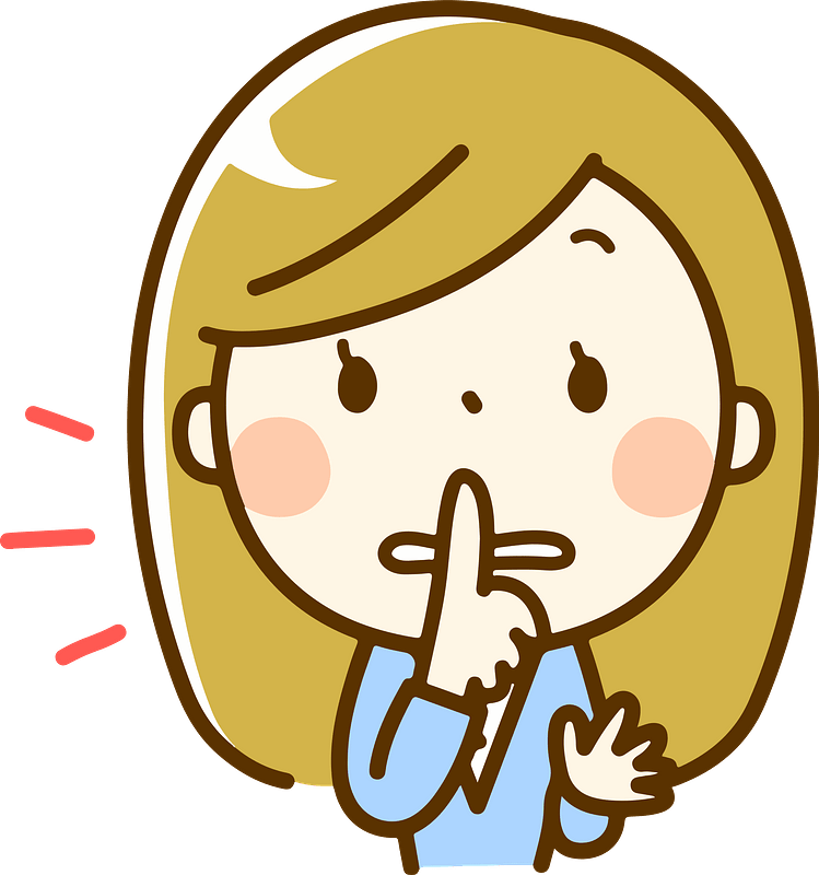 Quiet Gesture Cartoon Character.png PNG Image