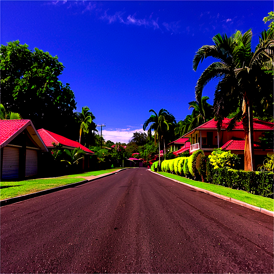 Quiet Residential Street Png 06112024 PNG Image