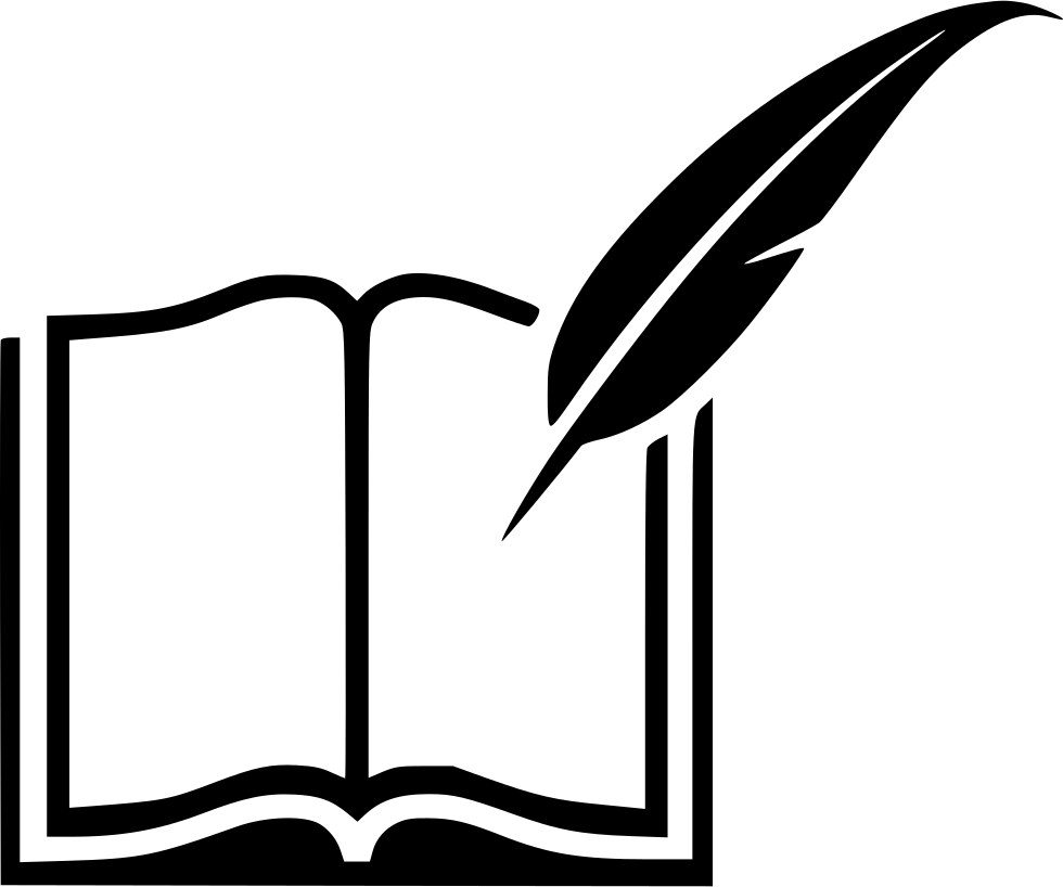 Quill_and_ Open_ Book_ Icon PNG Image