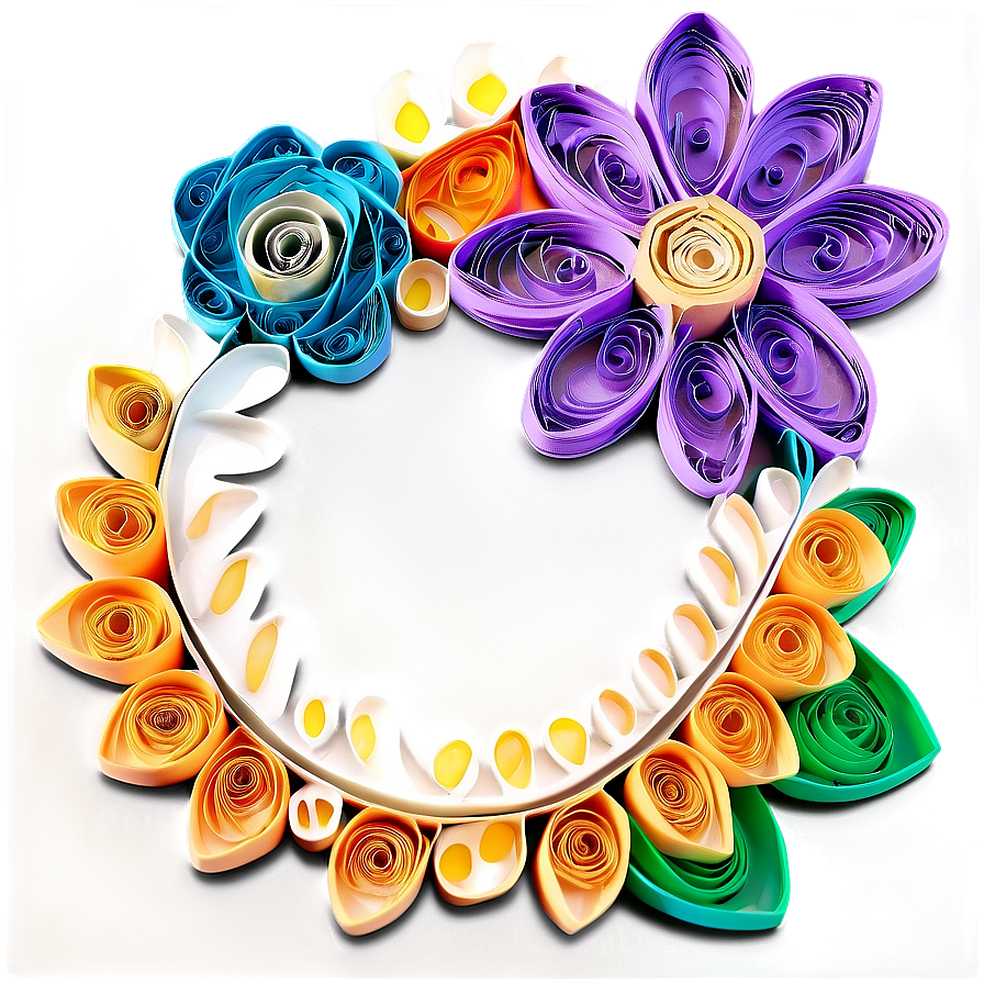 Quilled Rolled Flower Design Png Jju PNG Image