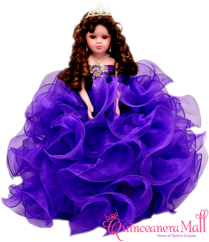 Quinceanera Dollin Purple Dress PNG Image