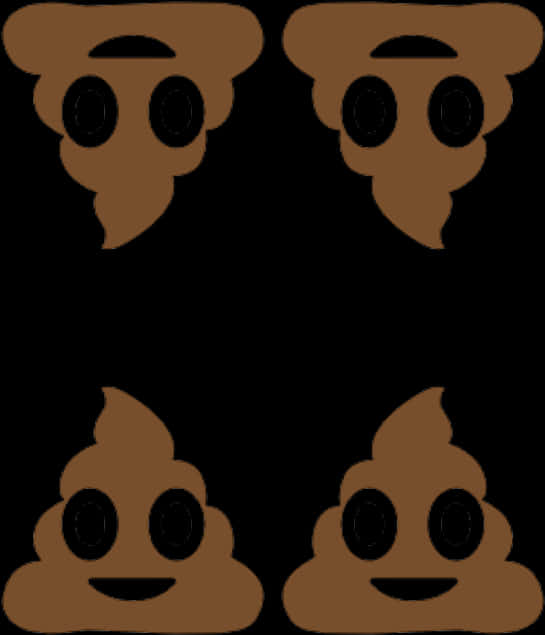 Quirky Poop Emoji Pattern PNG Image