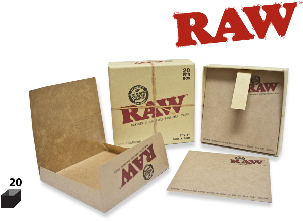 R A W Authentic Unbleached Parchment Paper Boxes PNG Image