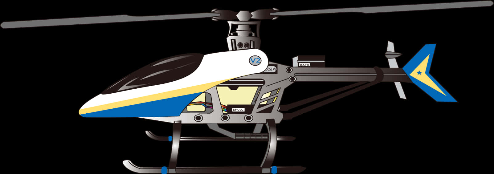 R C Helicopter Vector Illustration PNG Image