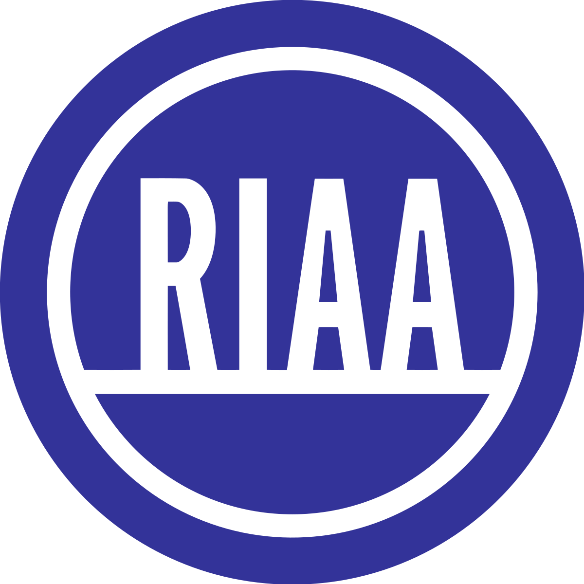 R I A A Logo Blue Background PNG Image