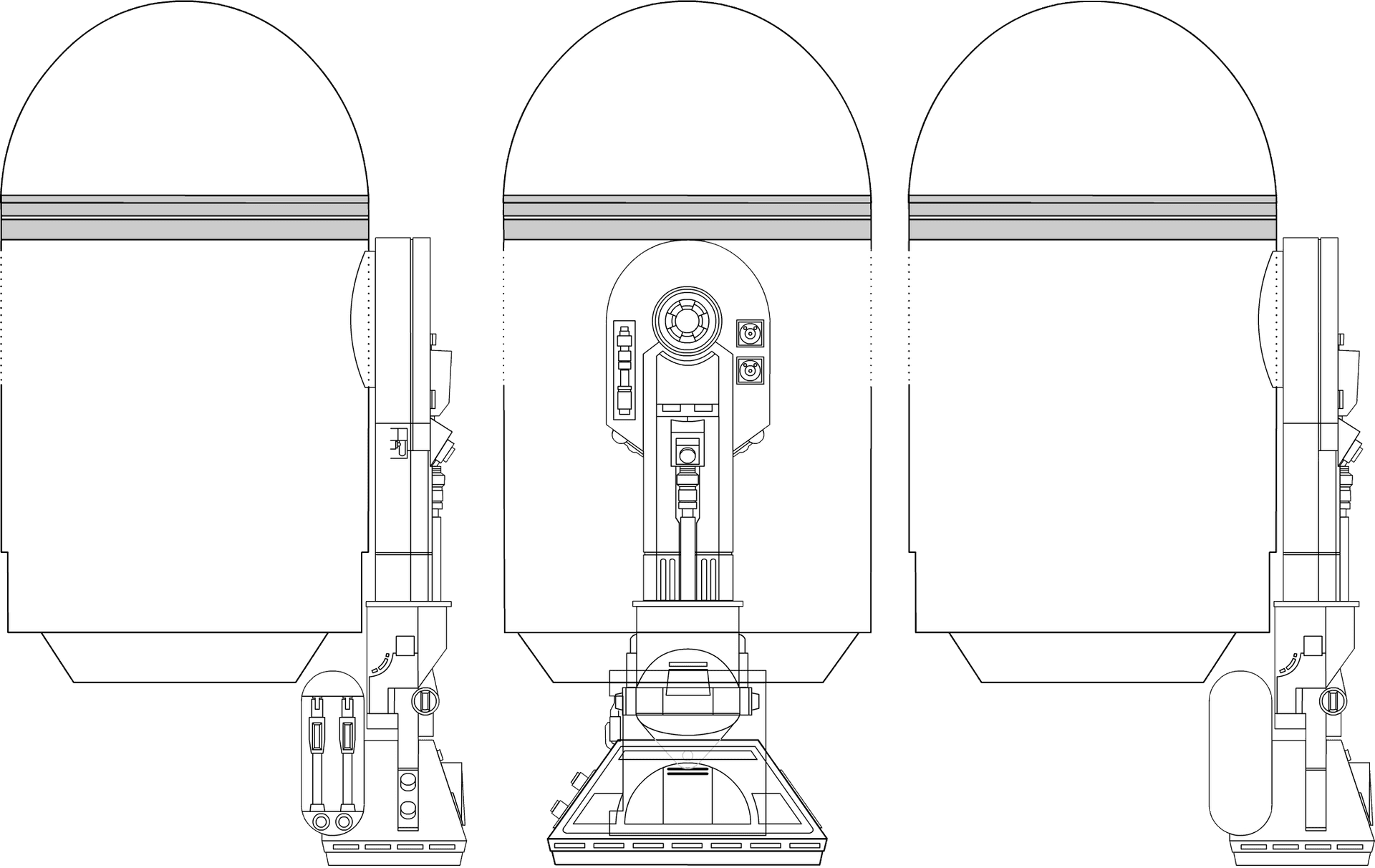 R2 D2 Blueprint Design PNG Image