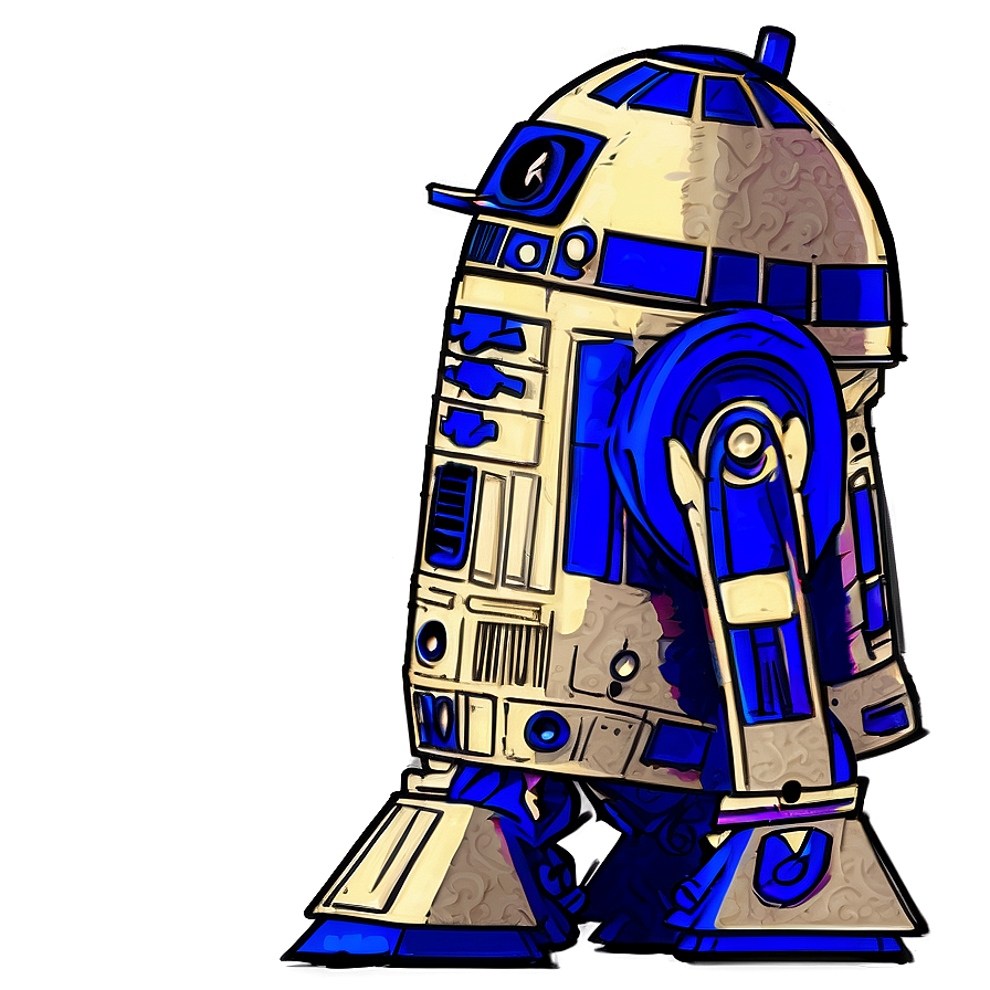 R2d2 Vintage Comic Style Png Pdb PNG Image