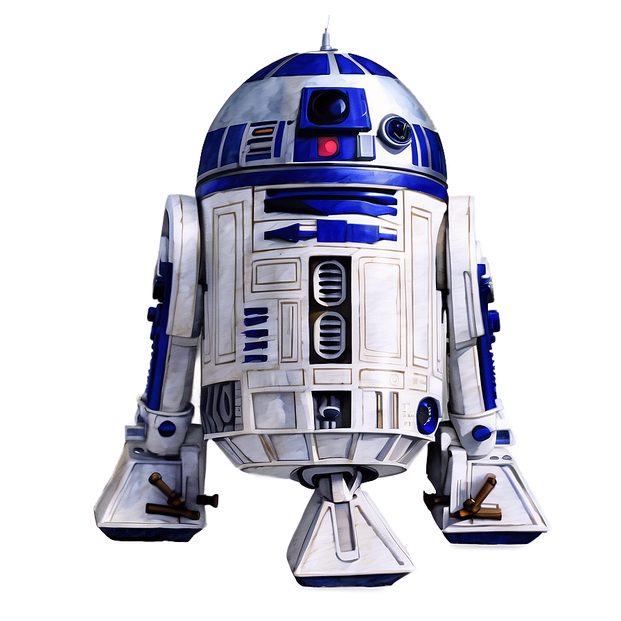 R2d2 Watercolor Artwork Png Khw17 PNG Image