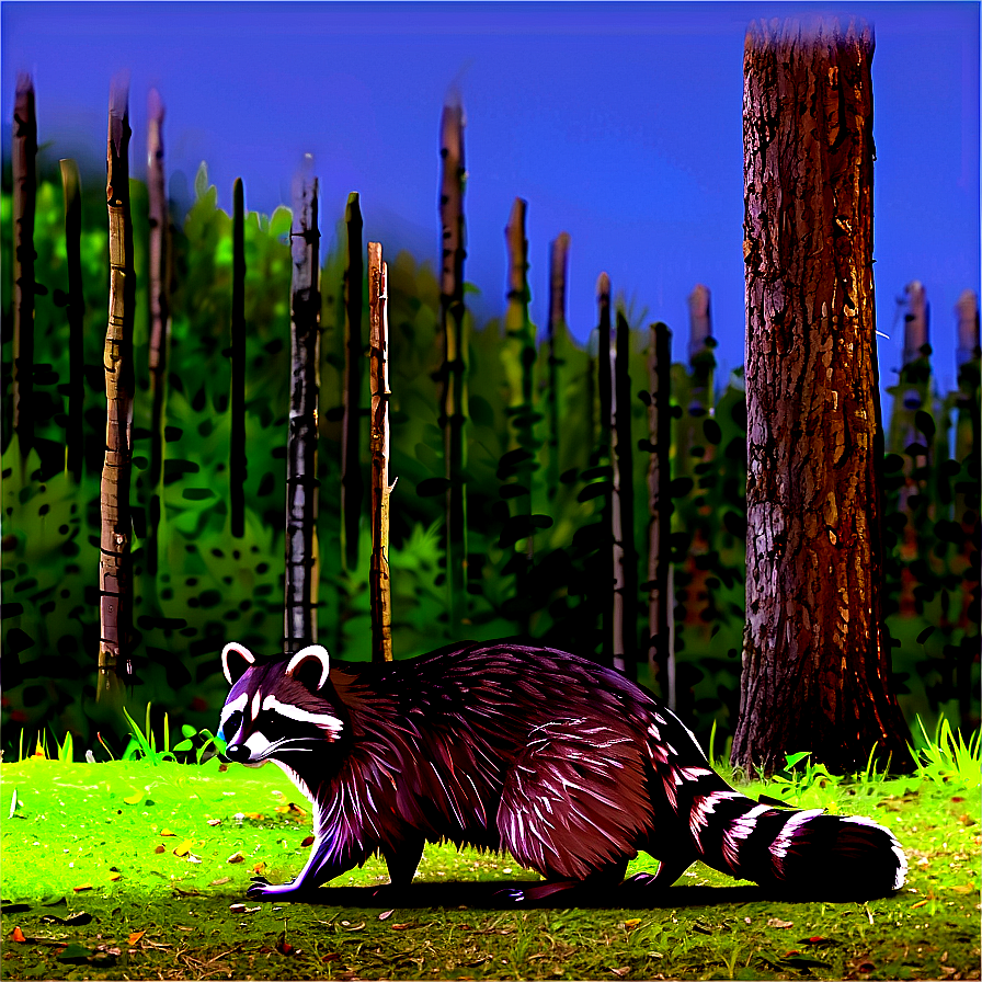 Raccoon Habitat Illustration Png 49 PNG Image