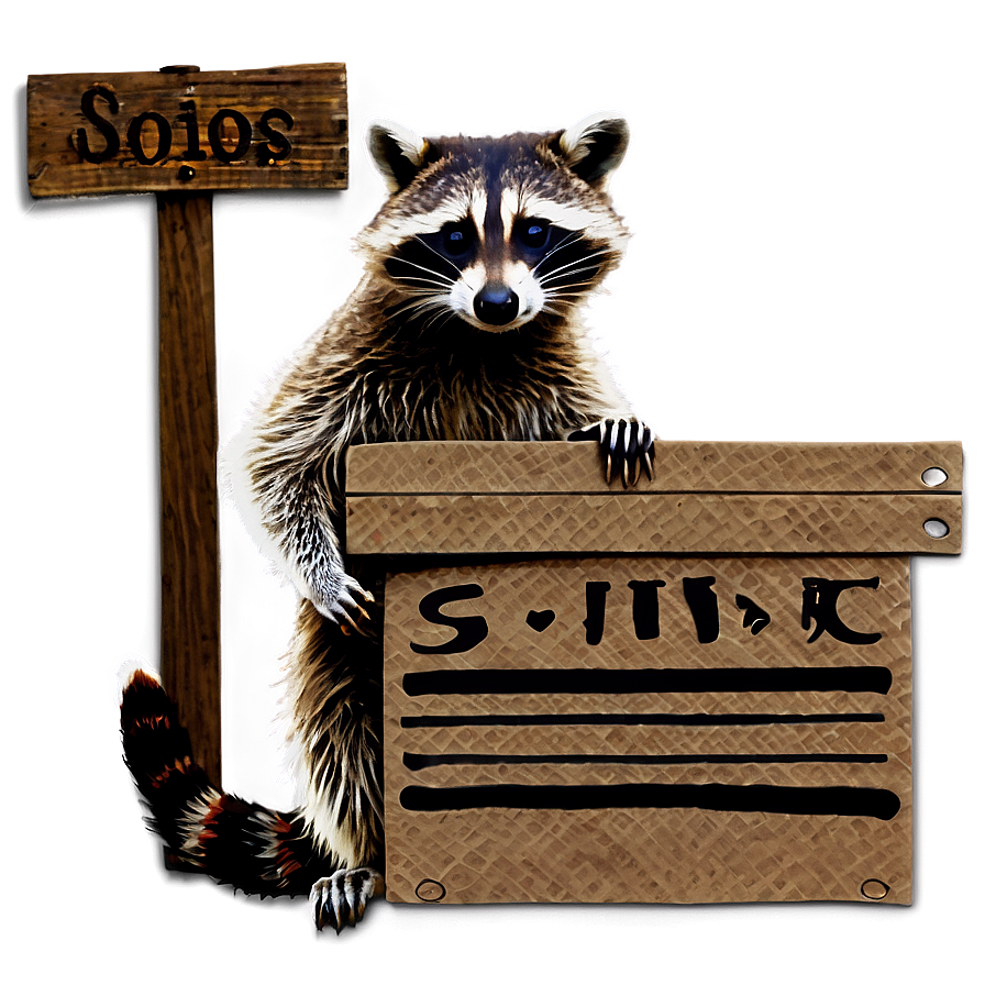 Raccoon Holding Sign Png 4 PNG Image