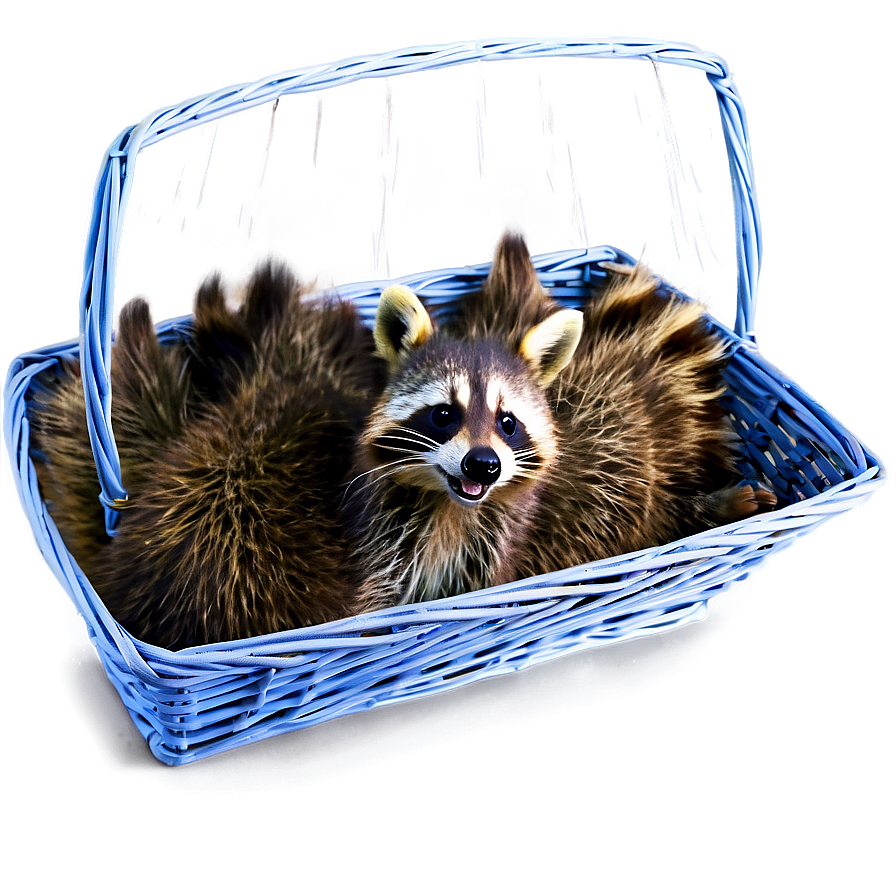 Raccoon In Basket Png Yrn PNG Image