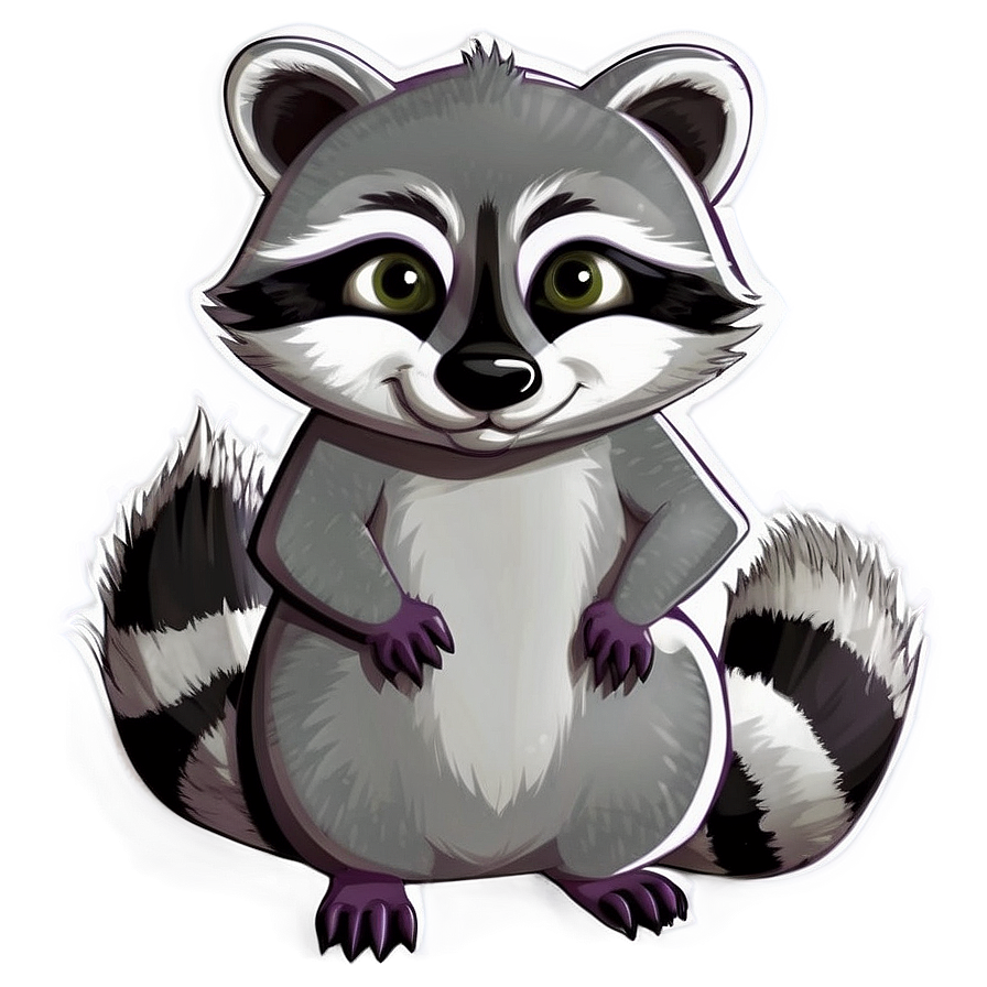 Raccoon In Cartoon Style Png Jxe61 PNG Image