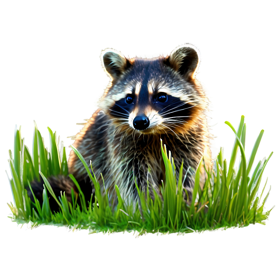 Raccoon In Grass Png 05242024 PNG Image