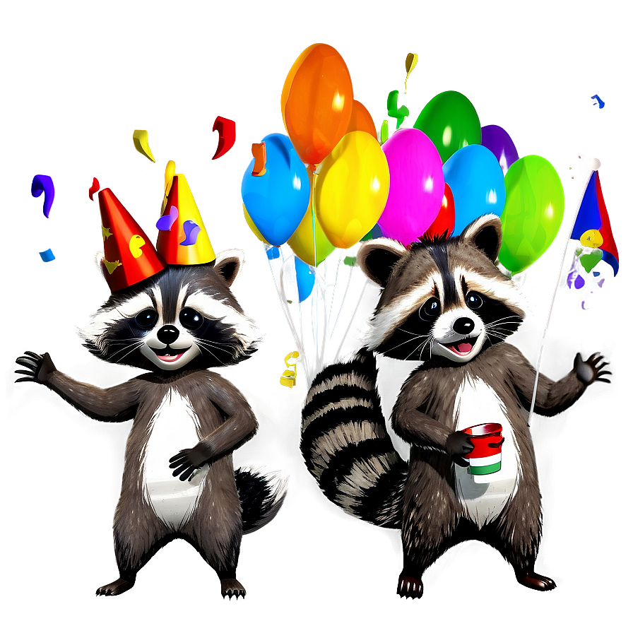 Raccoon Party Png Ngd PNG Image