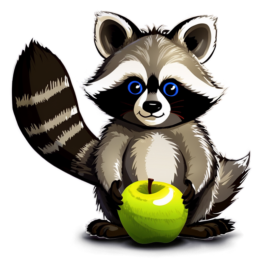 Raccoon With Apple Png 05232024 PNG Image