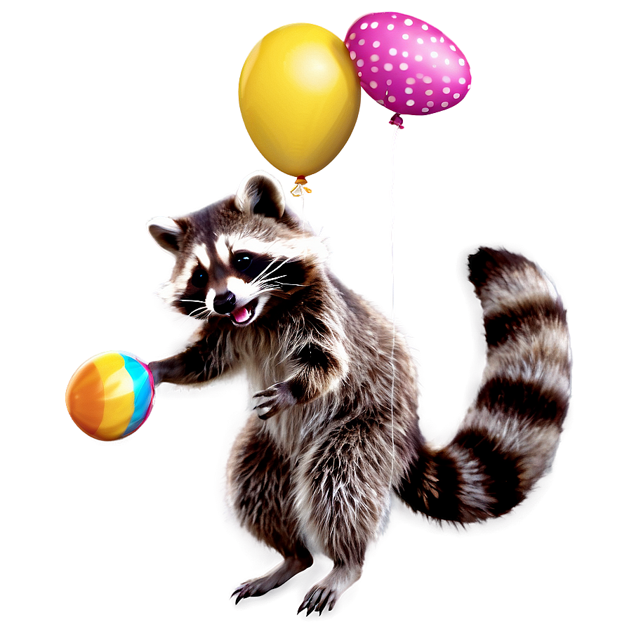 Raccoon With Balloon Png Kqn81 PNG Image