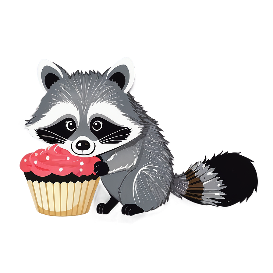 Raccoon With Cupcake Png 05232024 PNG Image