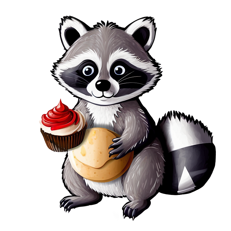 Raccoon With Cupcake Png 05242024 PNG Image